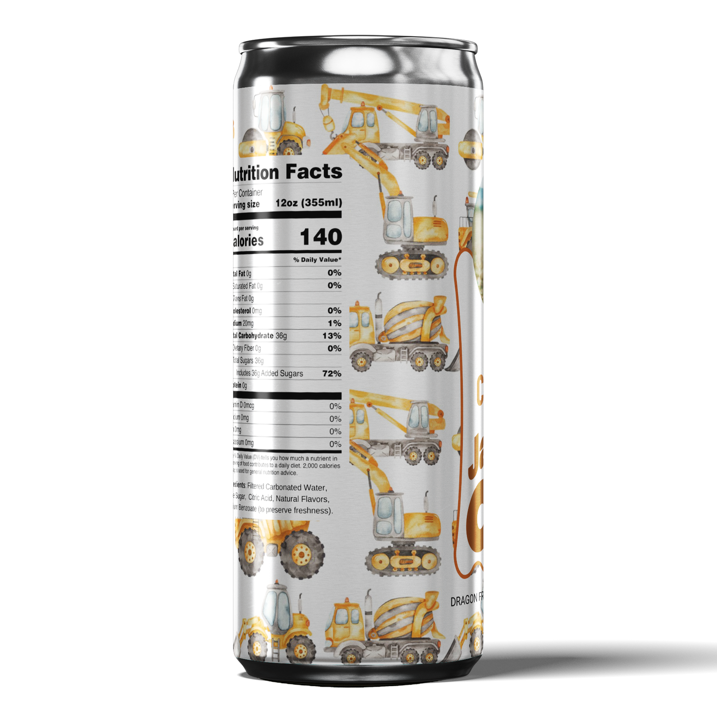 Construction Trucks First Birthday Beverage