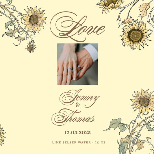 Sunflower and Love Wedding Beverage