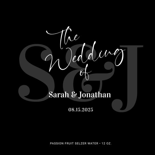 Black & White Mongram Wedding Beverage