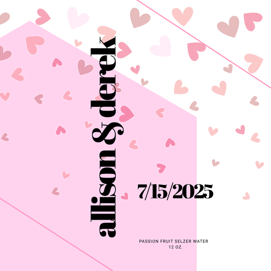 Contemporary Pink Hearts Wedding Beverage