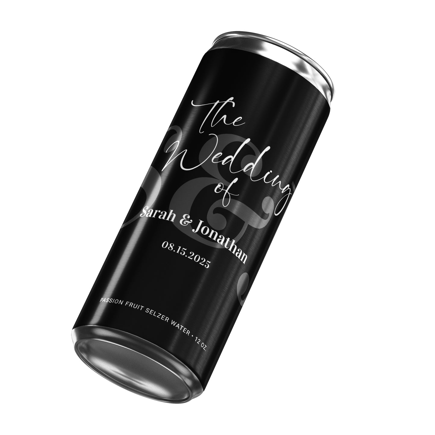 Black & White Mongram Wedding Beverage