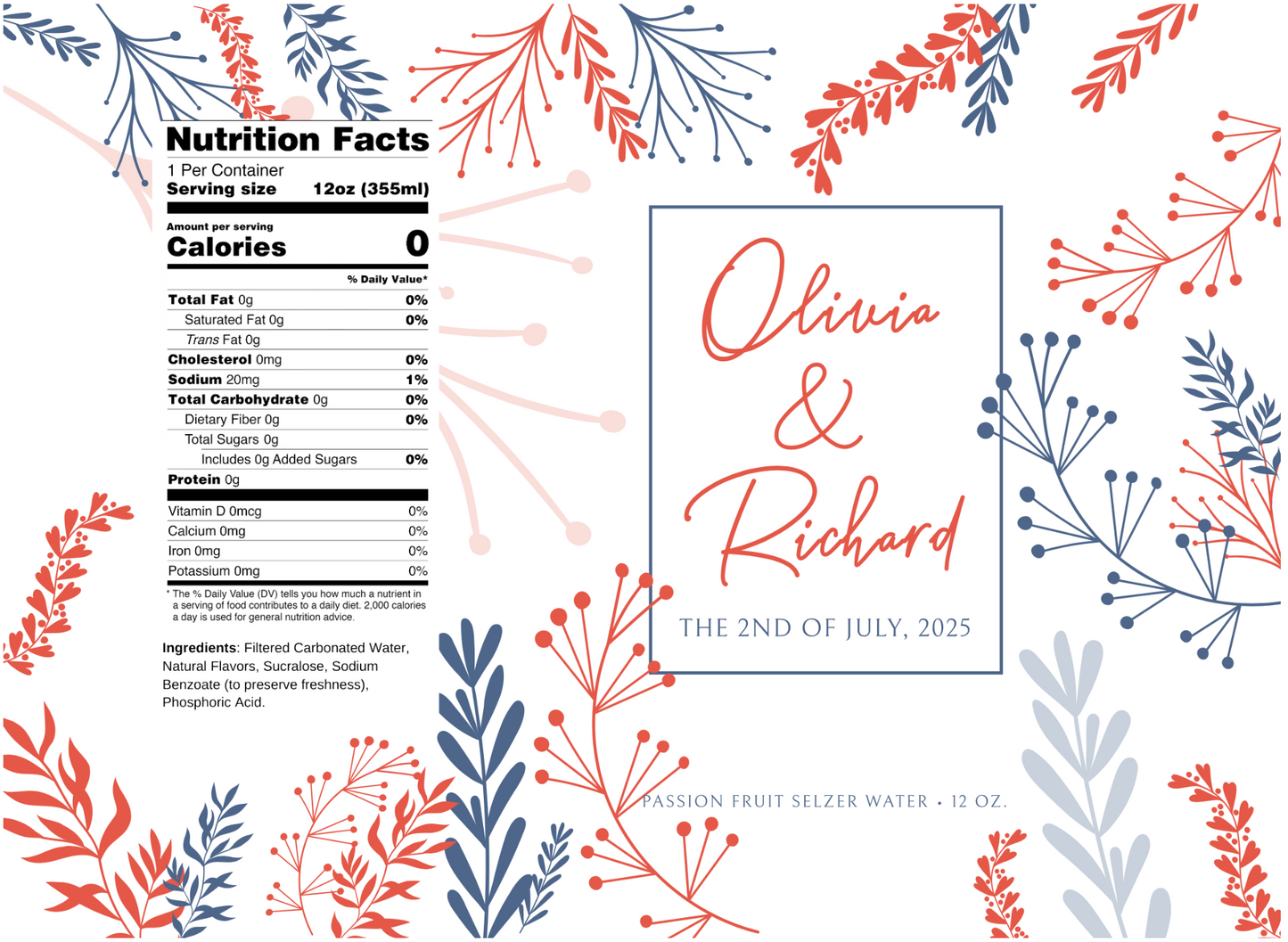 Seasonal Blooms Holiday Wedding Beverage