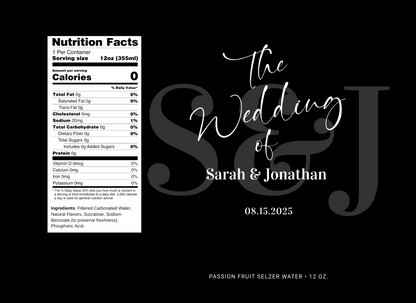 Black & White Mongram Wedding Beverage