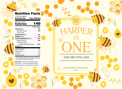 Happy Bee Day Birthday Party Beverage