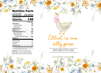 One Silly Goose First Birthay Party Beverage