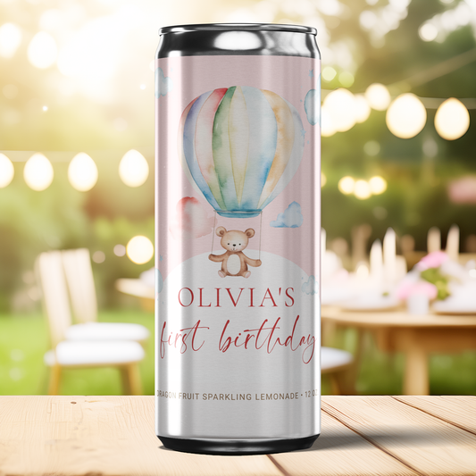 Hot Air Balloon Teddy Bear Birthday Beverage