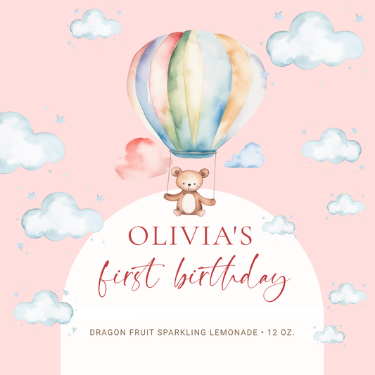 Hot Air Balloon Teddy Bear Birthday Beverage