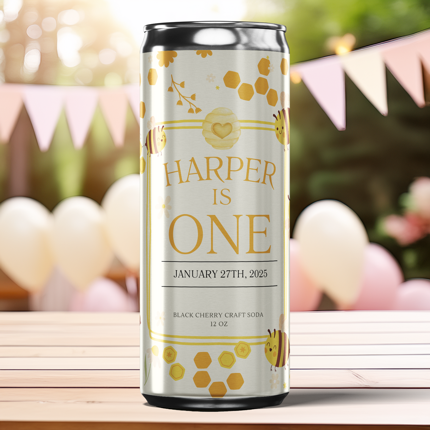 Happy Bee Day Birthday Party Beverage