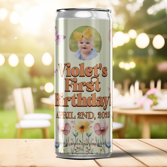 Buttefly Garden First Birthday Beverage